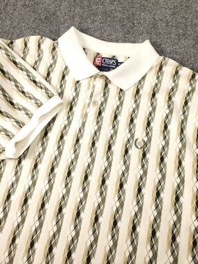 Vintage 90s Chaps Ralph Lauren Golf Polo Shirt Mens XL Striped Argyle Preppy